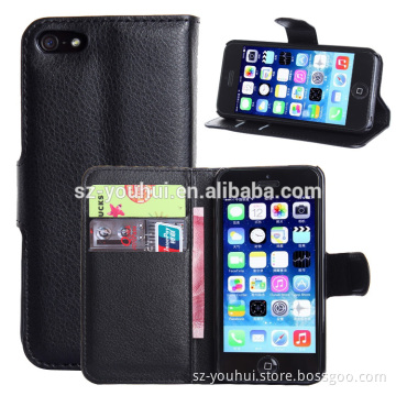 HOT SELLING Luxury for iPhone 5 5s PU Leather Flip Cover with Wallet